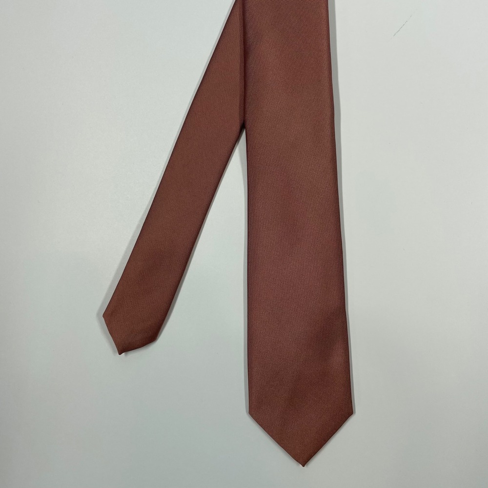 Birdy Grey Terracotta Woven Satin Skinny Necktie Mens OS